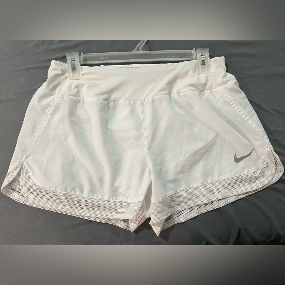 Nike Dri Fit White Short With Mesh Size Medium